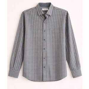 Tommy Bahama Newport Coast Mens Grey Plaid Check Long Sleeve Button Down Shirt L